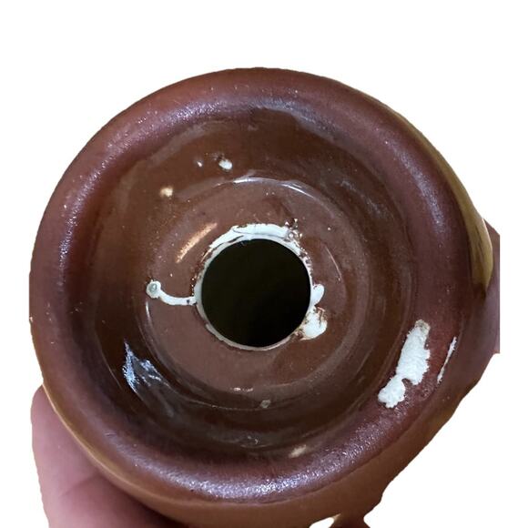 Vintage Oxford Stoneware Brown & Cream Salt & Pepper Shaker Set Rare Find - Picture 3 of 4